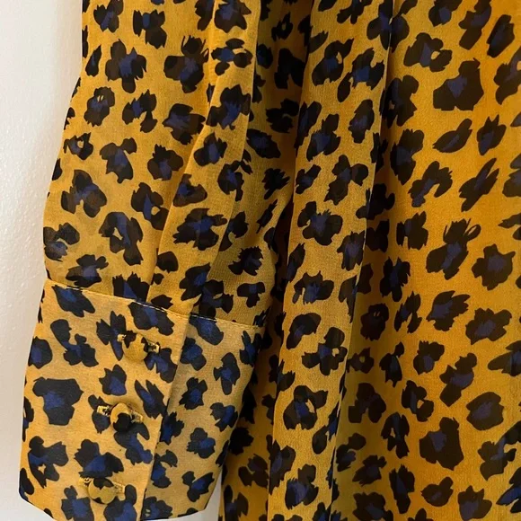 Long Sleeved Leopard Print Mini Dress - size 8 - Picture 5 of 6